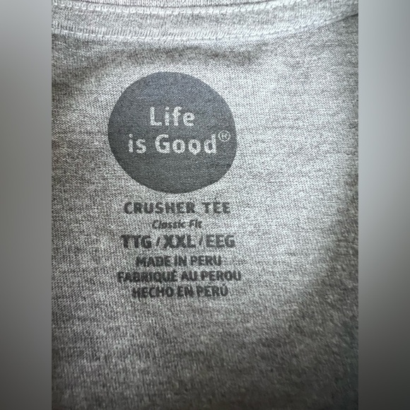 Life Is Good Shirt Mens Large Gray Long Sleeve Holiday Outdoor Dad Jake XXL - Picture 3 of 7